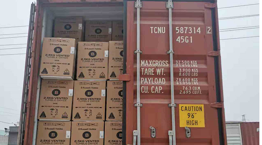 年底沖刺！順利完成英國Russell hobbs客戶的滾筒干衣機(jī)出貨